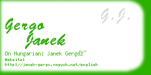 gergo janek business card